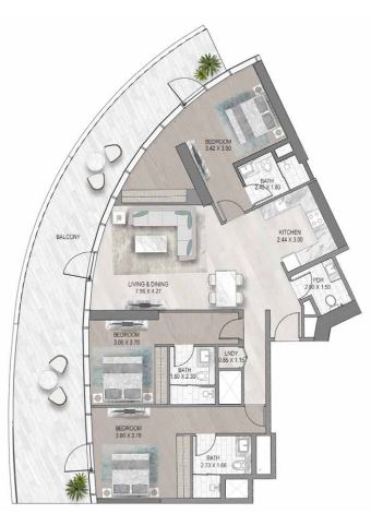 3Bhk Floor Plan Type A1