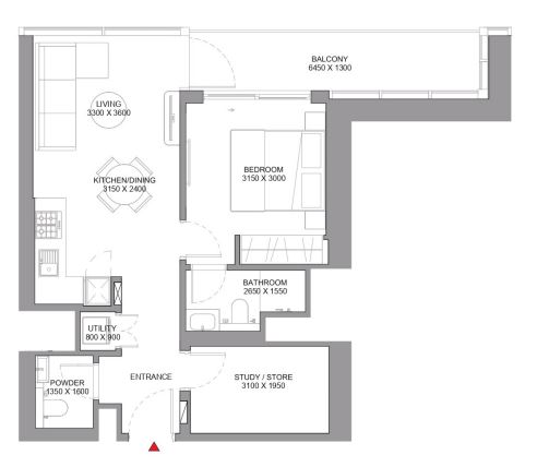 Flr Plan 1.5BHK C