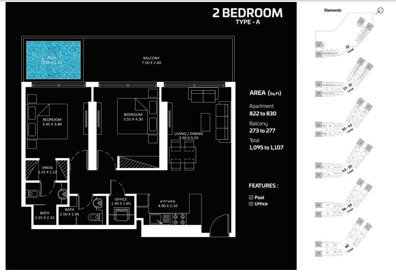 2 A Bedroom Floor Plan
