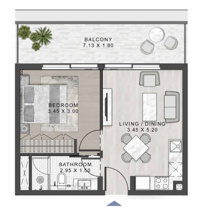 Flr Plan 1bhk Type A3