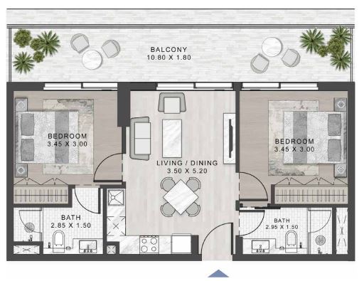 Flr Plan 2bhk Type A1