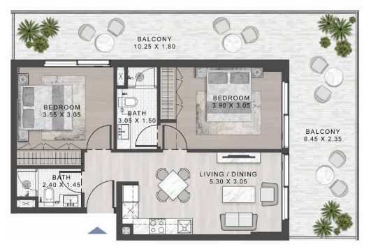 Flr Plan 2bhk Type B1