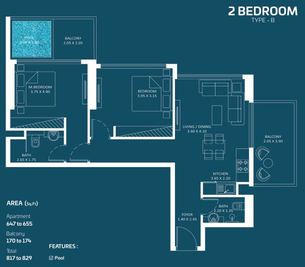 Oasiz 2BHK Type B